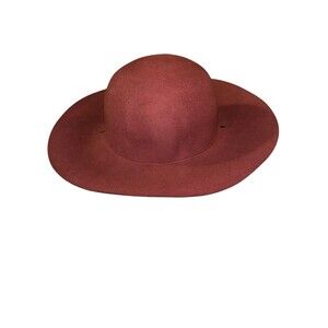 American Eagle 100% Wool Floppy Womens Hat Boho Bohemian Burgundy Wide Brimmed